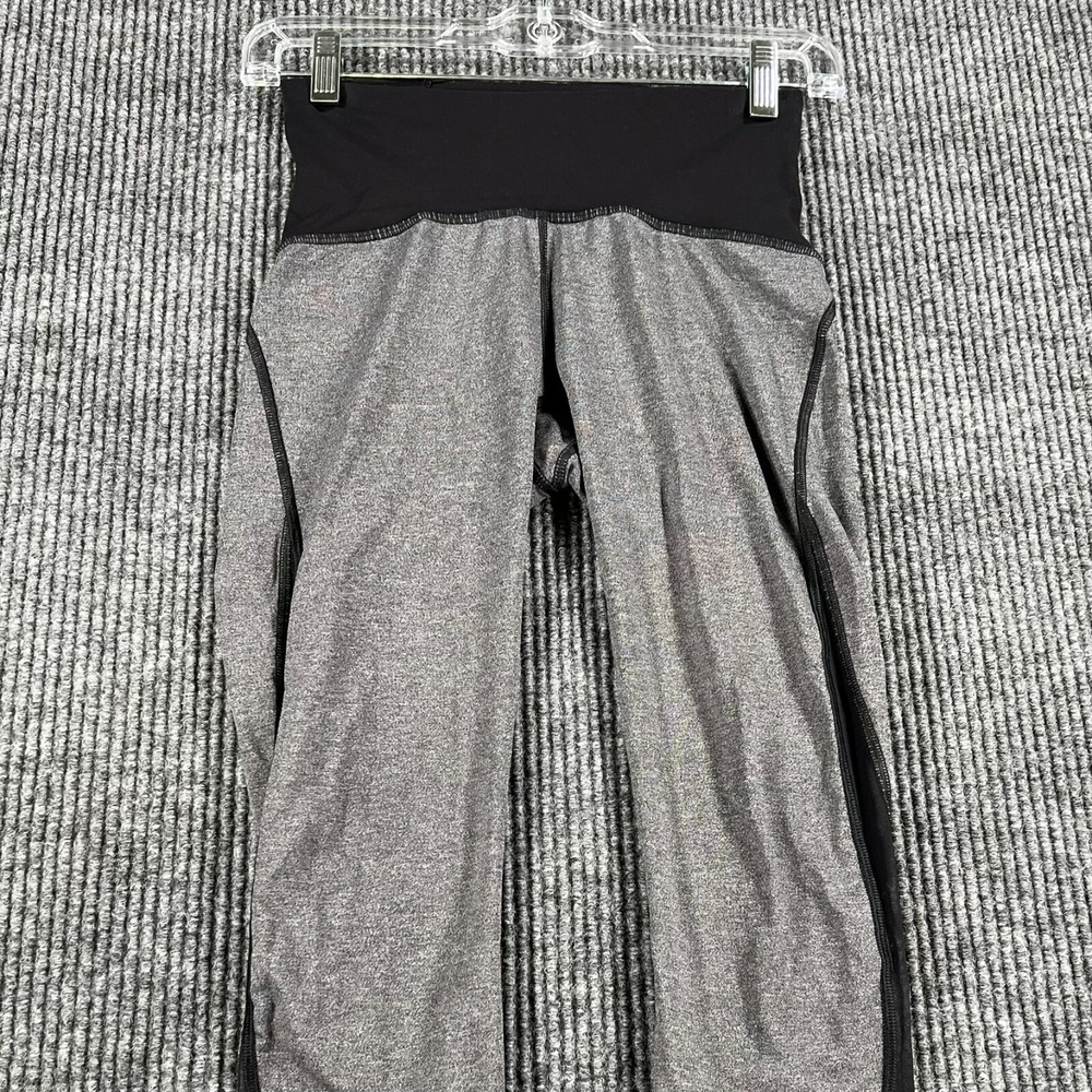 Lululemon Train Times Crop Leggings Womens Size 4 Gray Black Active Workout Gym